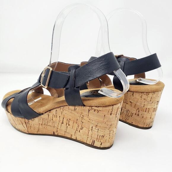 I Love Comfort Memo Tech Black Open-Toe Wedge SIZE 7 - Picture 2 of 13